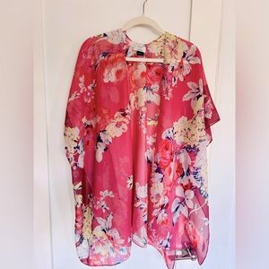 Pink floral kimono